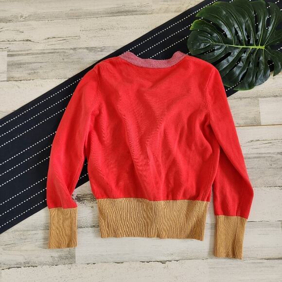 Cos Colour Block Cardigan In Red Size Small - Picture 3 of 7